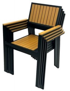 Light wood chair stacked