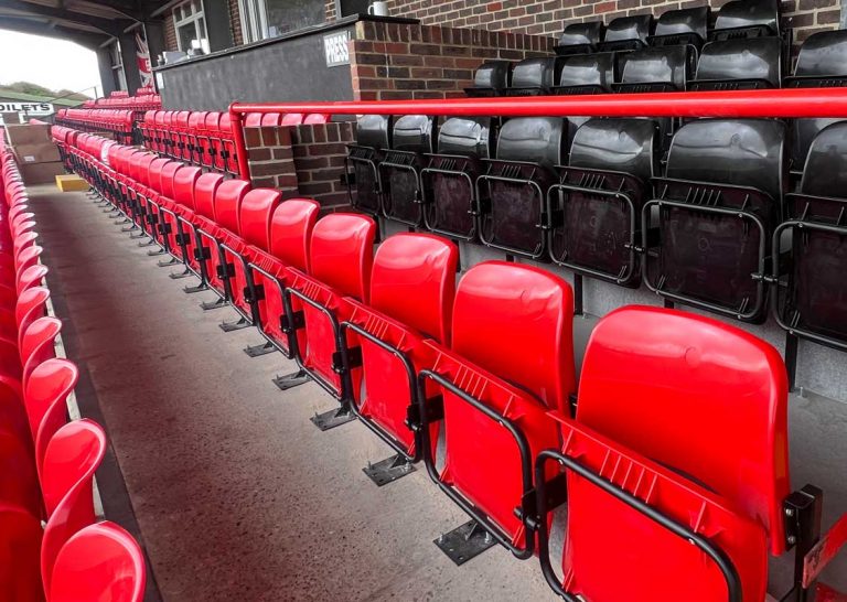 Red stadium seats eastbourne fc stands